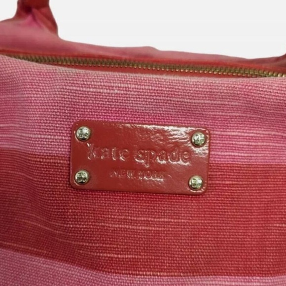 Kate Spade Y2K Stevie Jubilee Shoulder Bag Tote Red & Pink Stripes - Picture 2 of 7